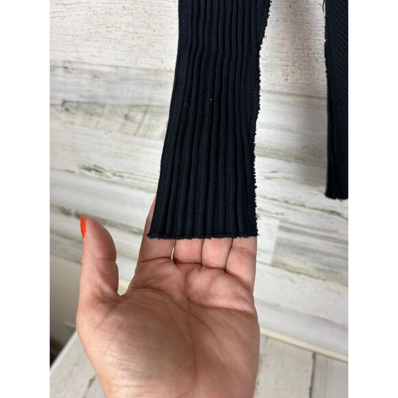 Indie Peace Women’s M Black Handmade Long Sleeve Boho Hoodie Top Rare NEW - Picture 4 of 6